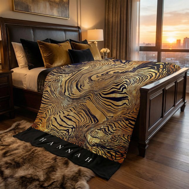 Manta Polar Create your own monogrammed text leopard print  (Subido por el creador)