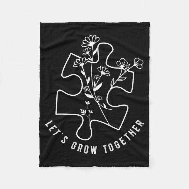 Manta Polar Crecemos la obra de rompecabezas del profesor de A (Anverso)