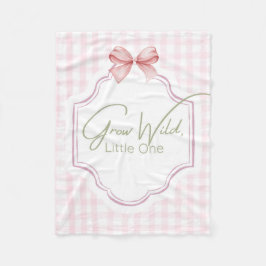 Manta Polar Crecer uno salvaje | Pink Gingham Bow Nursery