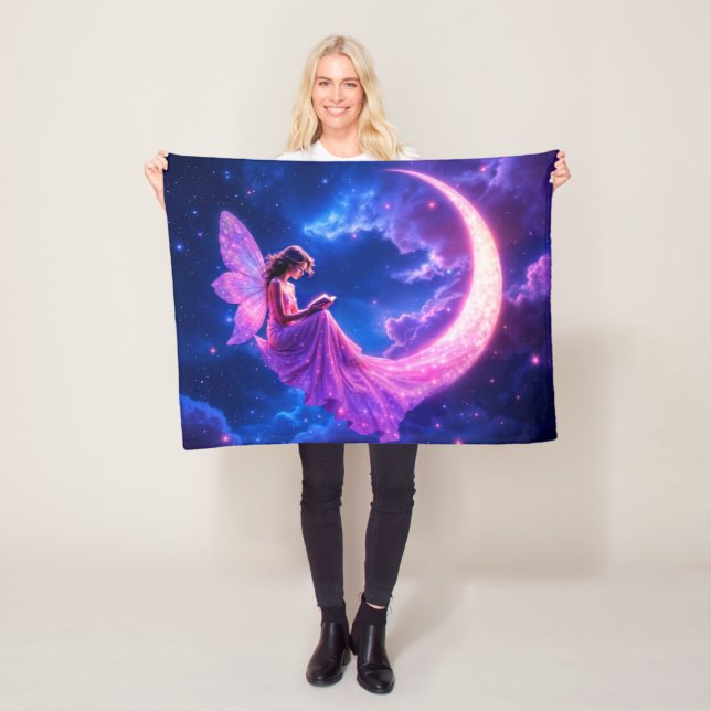 Manta Polar Creciente luna rosa arte de cielo estrellado de cu (In situ)