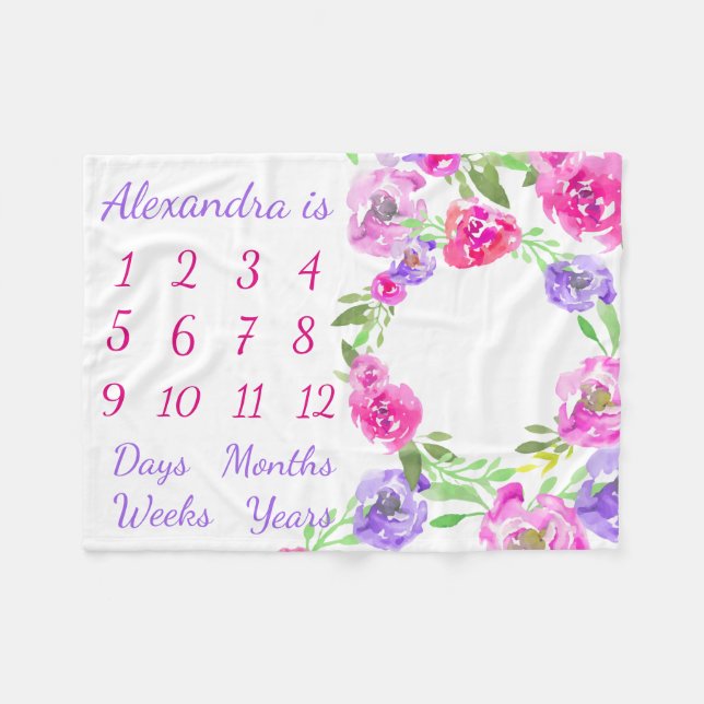 Manta Polar Crecimiento personalizado del jalón de la edad de (Frente (Horizontal))