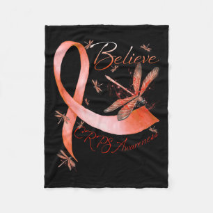 Manta Polar Cree Crps Conciencia Naranja Ribbon Dragonfly Lov