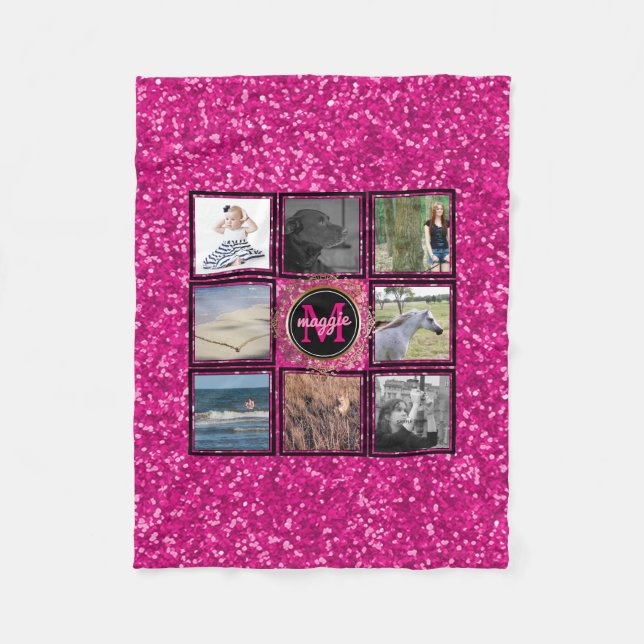 Manta Polar Cree su propio nombre del collage de fotos del | (Anverso)