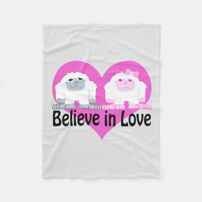 Manta Polar ¡Creed en el amor! Cute Yetis (Anverso)