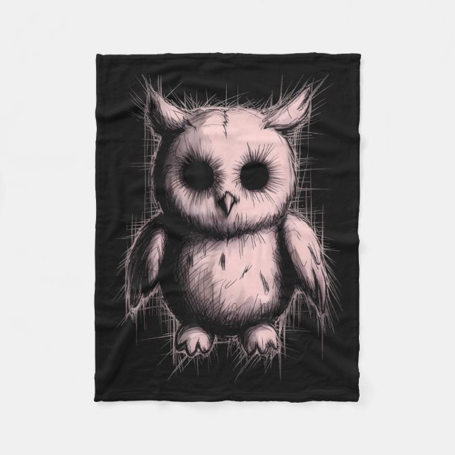Manta Polar Creepy Cute Goth Owl Horror Sketch Alt Nge Evil  (Anverso)