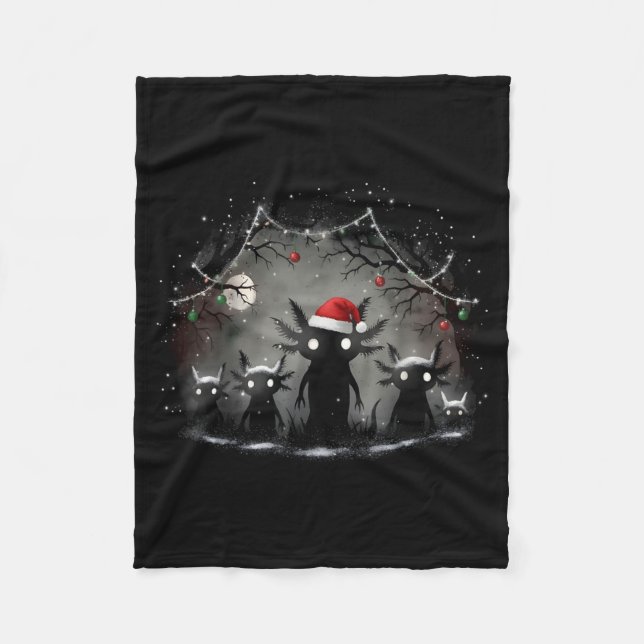 Manta Polar Creepy Gothic Christmas Axolotl Aesthetic Horror N (Anverso)