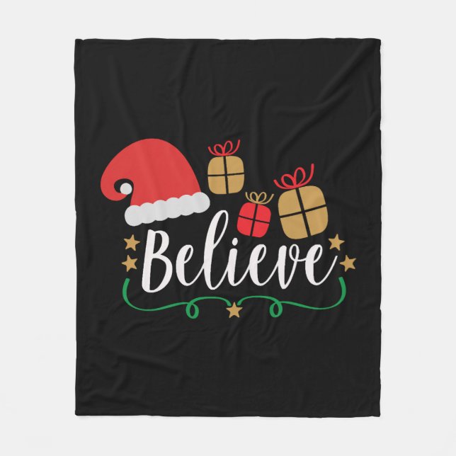 Manta Polar Creer - Los Navidades creen, Santa Hat, Santa (Anverso)