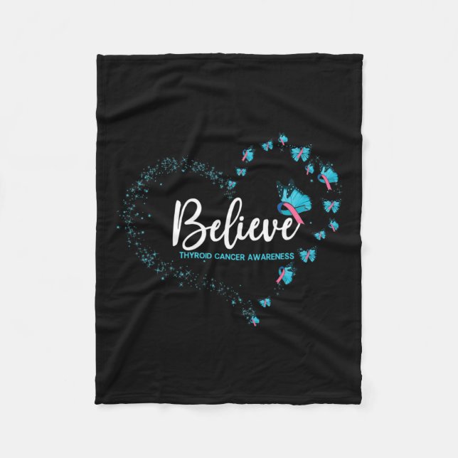 Manta Polar Creer mariposa para la conciencia sobre el cáncer (Anverso)