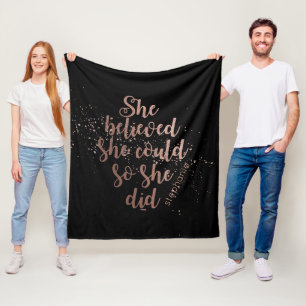 Manta Polar "Creía Que Podía Así Que Lo Hizo" Personalizado