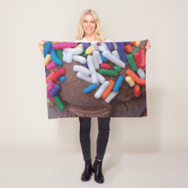 Manta Polar Crema de hielo de chocolate oscuro con salpicadura