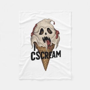 Manta Polar Crema de hielo fantasma espeluznante "I CSCREAM"