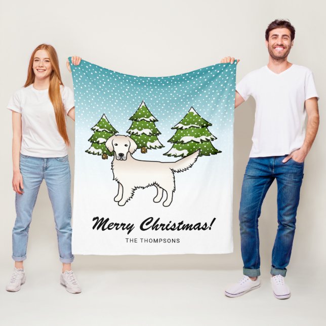 Manta Polar Crema De Oro En Inglés Recuperador En Invierno Y T (In situ)