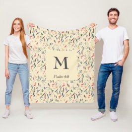 Manta Polar Crema FLORAL | MONOGRAM | Cristiano