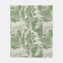 Manta Polar Crema verde Navidades Winter Wonderland