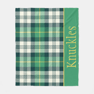 Manta Polar Crema verde y Mascota personalizado de papel negro