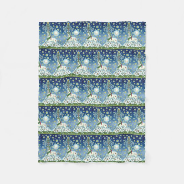 MANTA POLAR CREO EN EL UNICORN NAVIDADES, FLEECE BLANKET (Anverso)