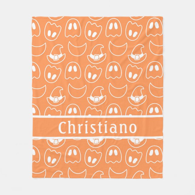 Manta Polar Crescent Ghost Naranja Fleece Blanket (Anverso)