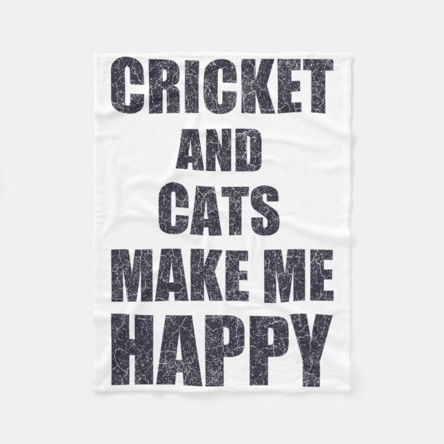 Manta Polar Cricket And Cats Make Me Happy Quote Funny  (Anverso)