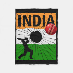 Manta Polar Cricket India con trazo de pincel de bandera india