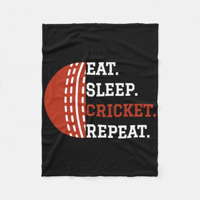 Manta Polar Cricket Player Apparel Eat Sleep Cricket Repeat  (Anverso)