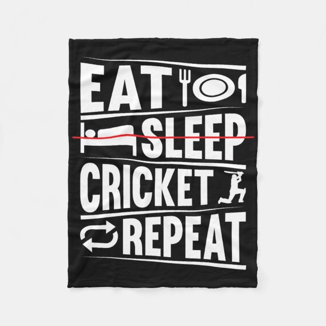 Manta Polar Cricketing Funny Cricket Player - Eat Sleep Cricke (Anverso)