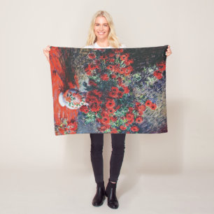 Manta Polar Crisantemo Rojo, Monet