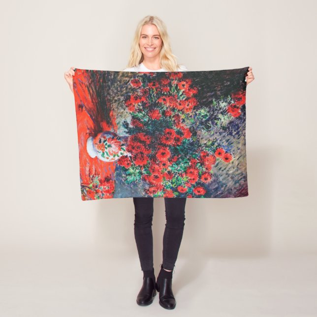 Manta Polar Crisantemo Rojo, Monet (In situ)