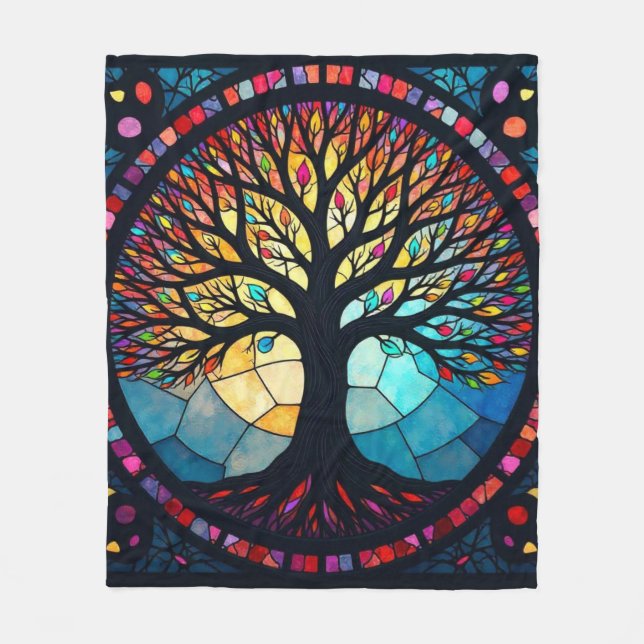 Manta Polar Cristal con manchas, vidrio con manchas de árbol d (Anverso)