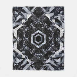 Manta Polar Cristal de escala de grises: hexágono geométrico H