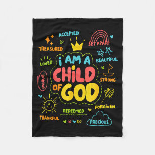 Manta Polar Cristiano Soy Un Hijo De Dios Jesús Fe Niños Tod
