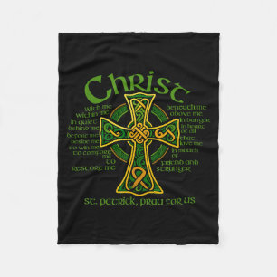 Manta Polar Cristo Conmigo Cruz Celta de San Patricio Pecho