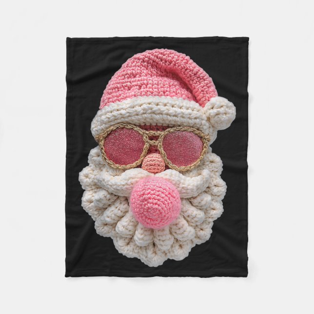 Manta Polar Crochet Santa Blowing Bubble Gum Christmas Girly K (Anverso)