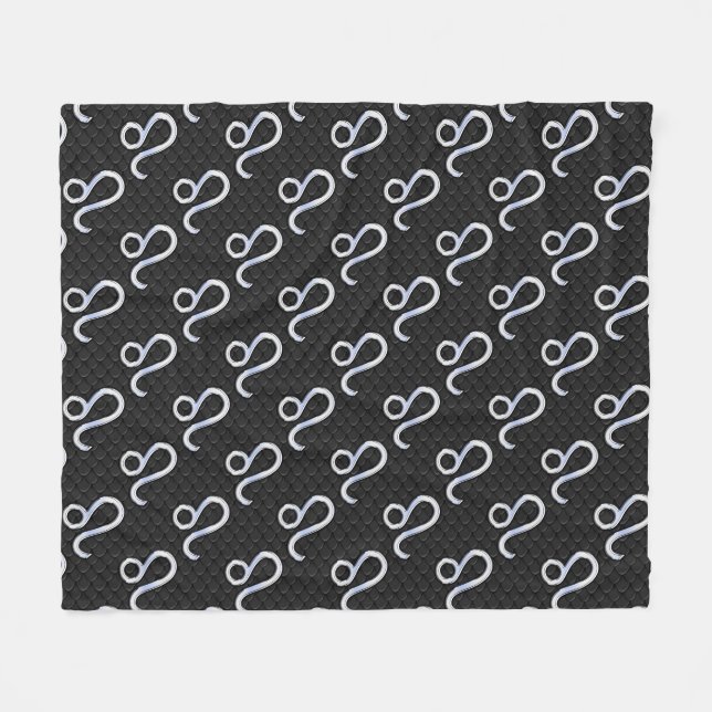 Manta Polar Cromado como el Rótulo Leo Zodiac en la decoración (Frente (Horizontal))