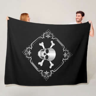Manta Polar Crossbone/Jolly Roger/Pirate/negro/plata