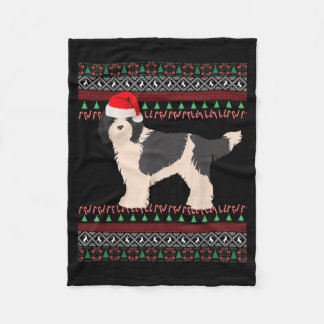 Manta Polar Crossover de Navidad Sheepadoodle Perro Feo Poodle