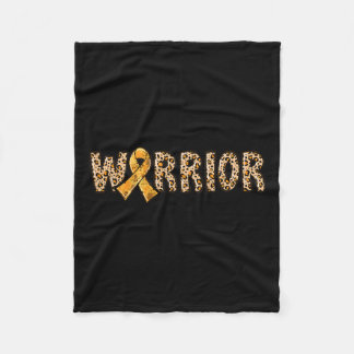 Manta Polar Crps Awareness Warrior Naranja Ribbon Leopard Prin