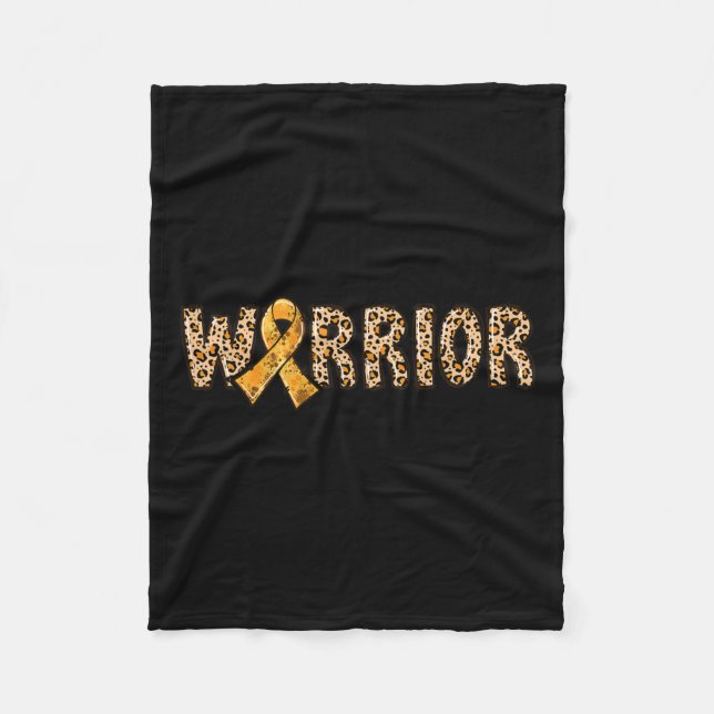 Manta Polar Crps Awareness Warrior Naranja Ribbon Leopard Prin (Anverso)