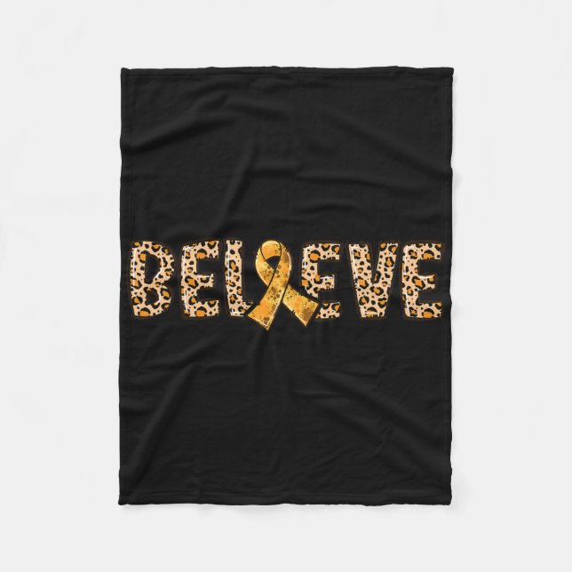 Manta Polar Crps Leopard Print Naranja Ribbon Soporte (Anverso)