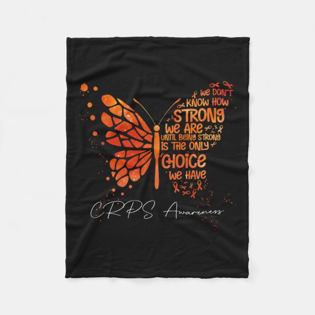 Manta Polar Crps Mariposa Naranja Ribbon Crps Conciencia (Anverso)