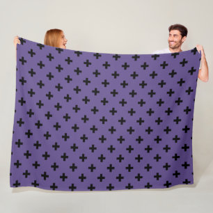 Manta Polar Cruces de polka negra sobre ultravioleta
