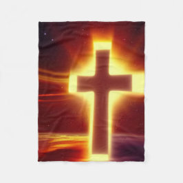 Manta Polar Cruz brillante en el fondo rojo