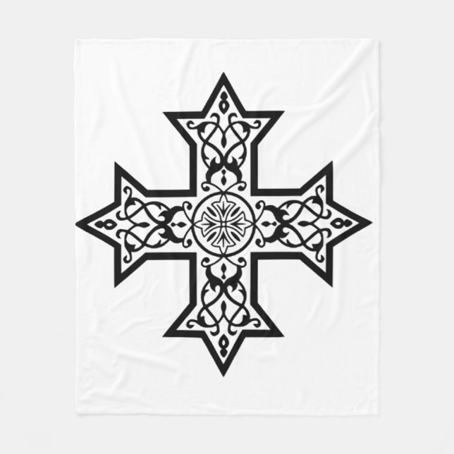 Manta Polar Cruz copta (Anverso)