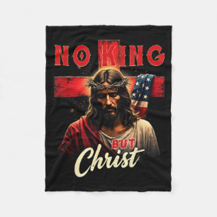 Manta Polar Cruz de No Rey Sino Cristo Patriótico Cristiano