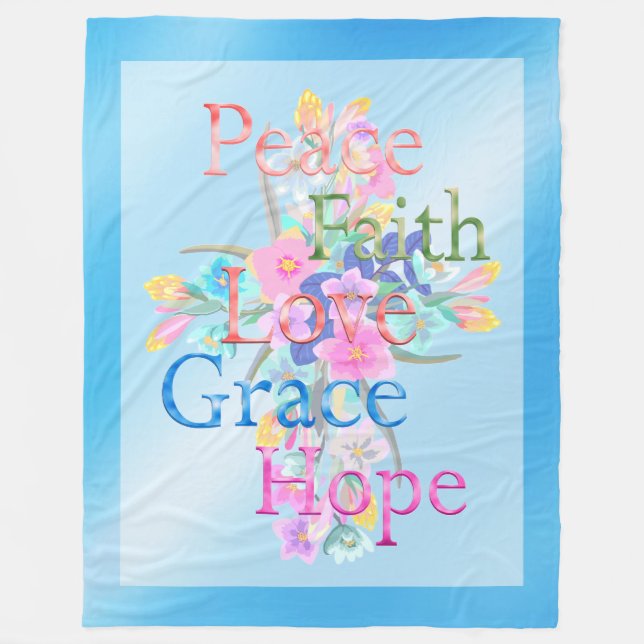 Manta Polar Cruz floral (Anverso)