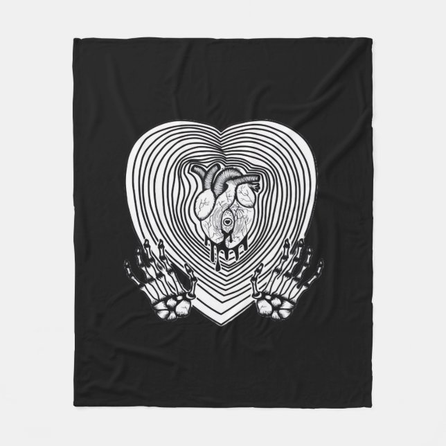 Manta Polar Crying Heart Classic - Skeleton Hands Heart (Anverso)