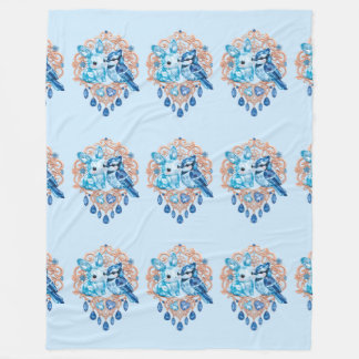 Manta Polar Crystal Blue Bunny and Blue Jay Heart