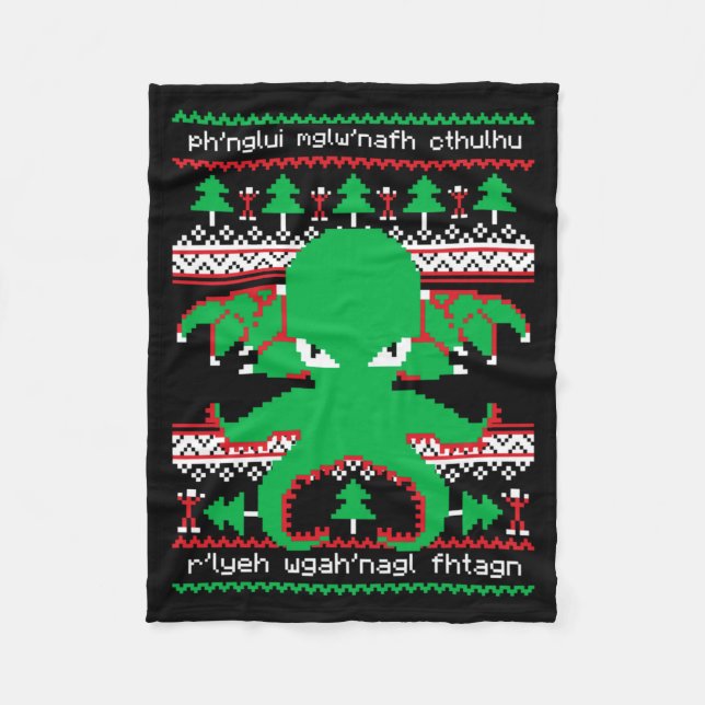 Manta Polar Cthulhu Cultist Christmas Cthulhu Ugly Christmas S (Anverso)