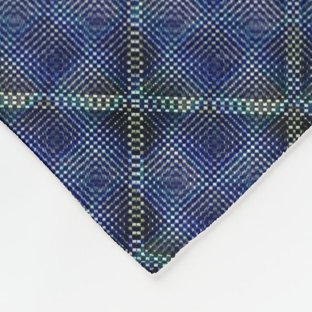 Manta Polar Cuadrado azul con puntos pixelados (Esquina)