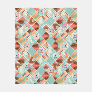 Manta Polar Cuadrado de acuarela, fondo geométrico de mosaico.