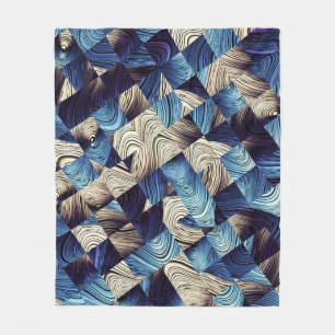 Manta Polar Cuadrados abstractos de arte digital azul